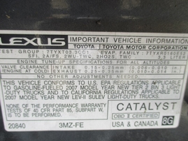 2007 LEXUS RX400H GRAY 3.3L AT 4WD Z17626